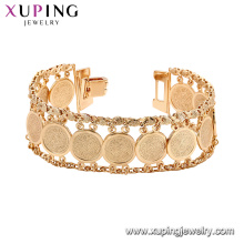 75193 Xuping nouvelle vente populaire large manchette d&#39;or bracelet chaînes de mode bijoux sans nickel